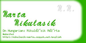 marta mikulasik business card